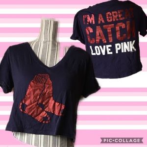 Red Sox V-neck crop top